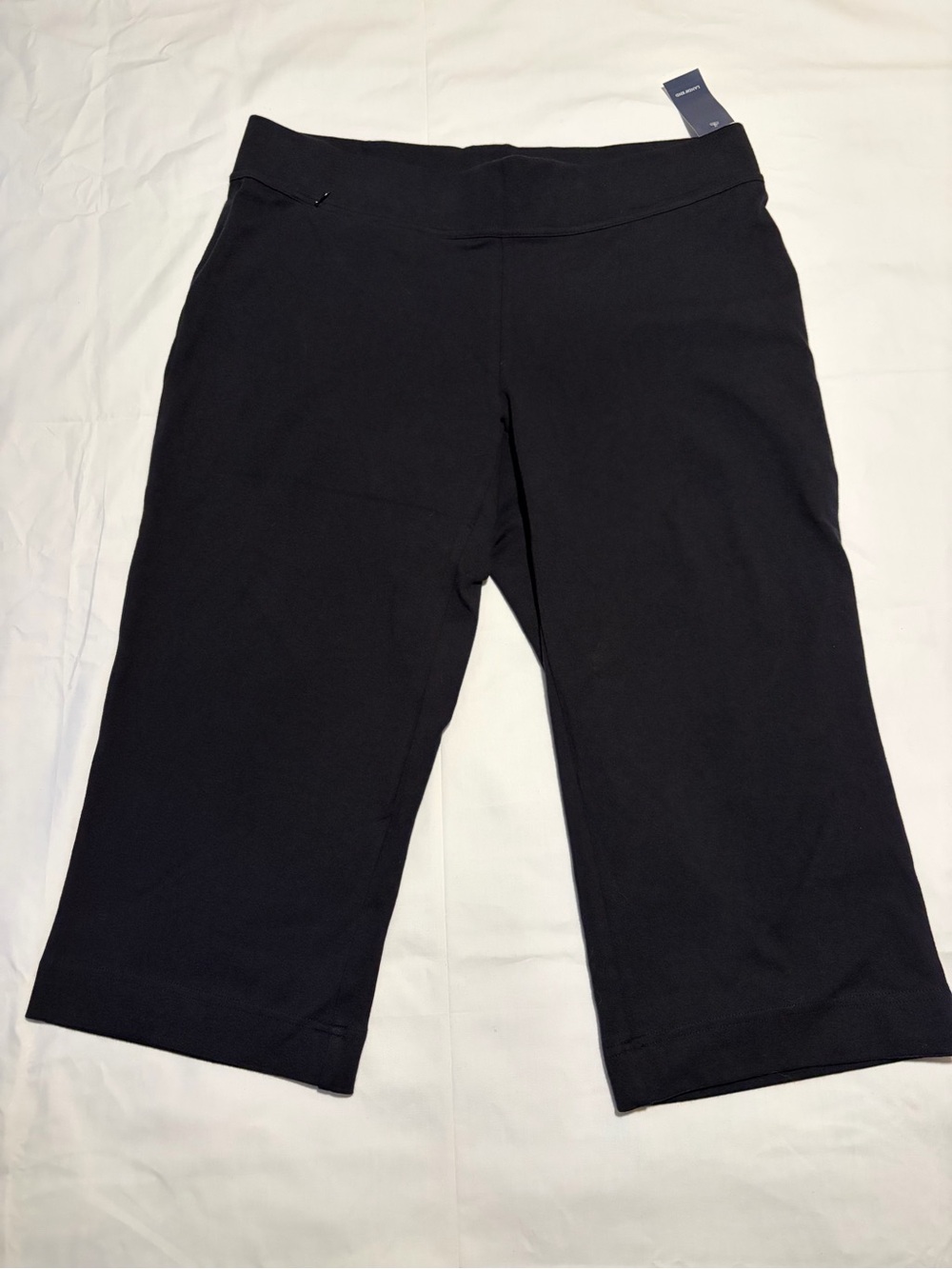 Lands' End Black Starfish Crop Pant large petite stretch